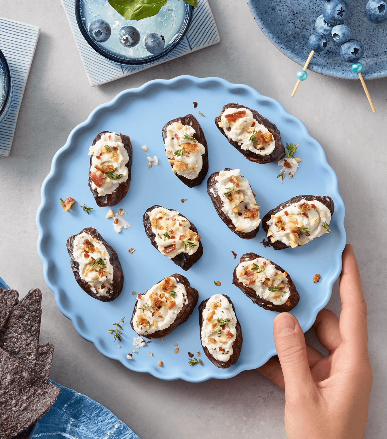 Rich Bacon-Stuffed Dates with Cream Cheese Spread